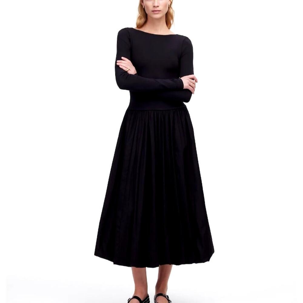 Madewell NWT Martina Long Sleeve Bubble Hem Dress $198 Size 00 Party Goth Witchy